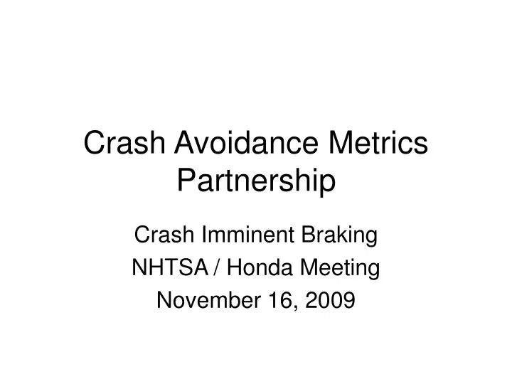 crash avoidance metrics partnership