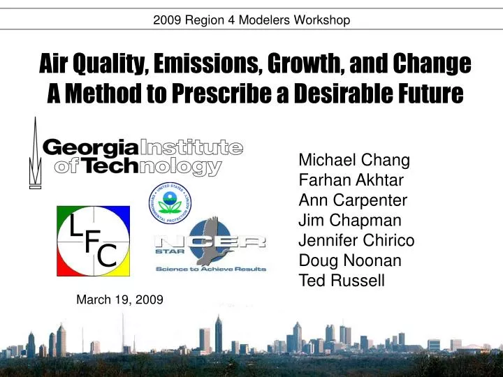 air quality emissions growth and change a method to prescribe a desirable future