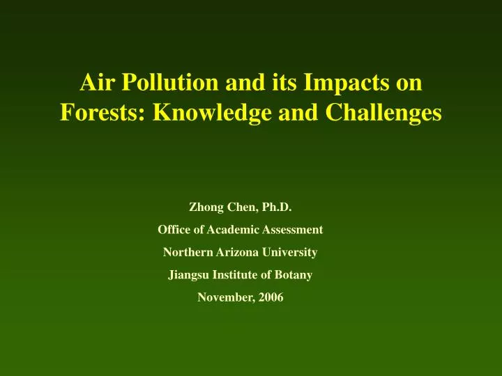 air pollution and its impacts on forests knowledge and challenges