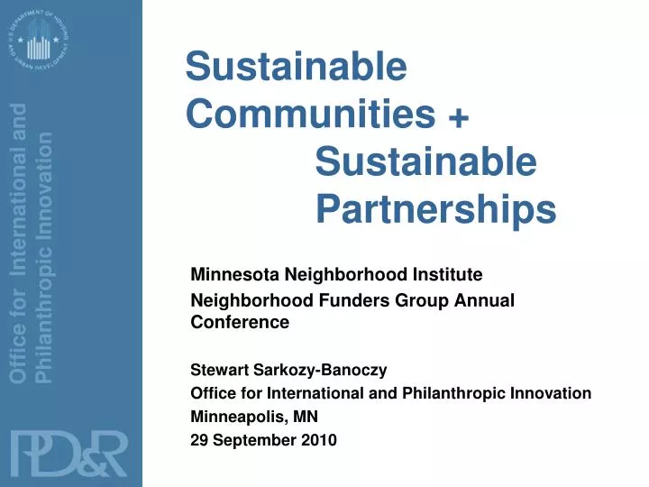 sustainable communities sustainable partnerships