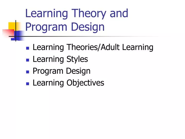 learning theory and program design