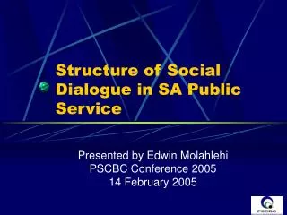 Structure of Social Dialogue in SA Public Service