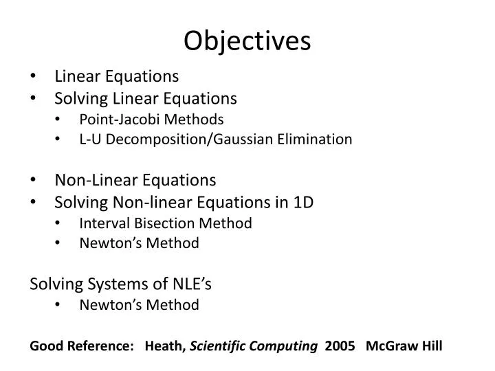 objectives