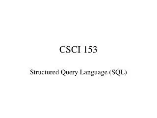 CSCI 153