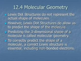 12.4 Molecular Geometry