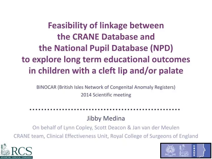 binocar british isles network of congenital anomaly registers 2014 scientific meeting