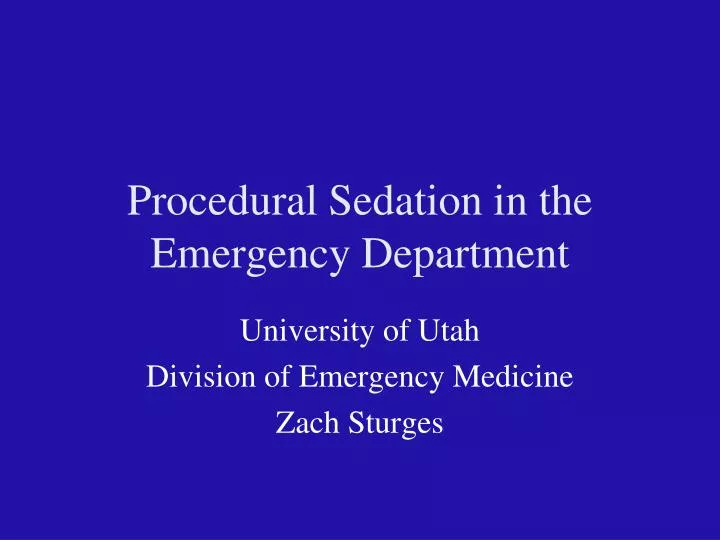 procedural sedation in the emergency department