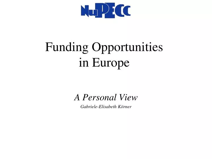 funding opportunities in europe