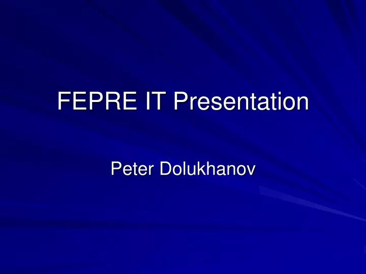 fepre it presentation
