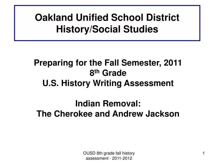 oakland unified school district history social studies