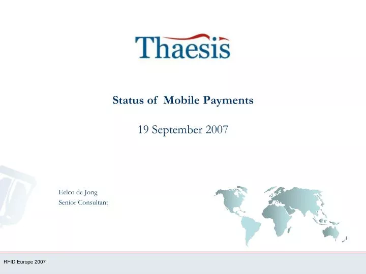 status of mobile payments 19 september 2007