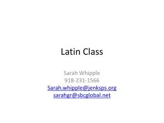 Latin Class