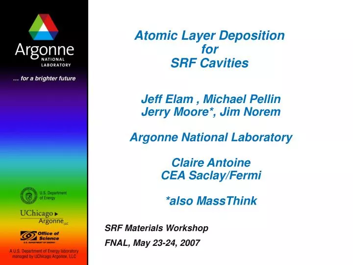 atomic layer deposition for srf cavities