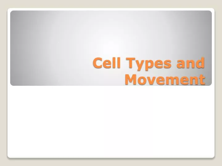cell types and movement