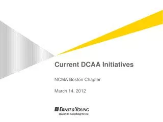 Current DCAA Initiatives