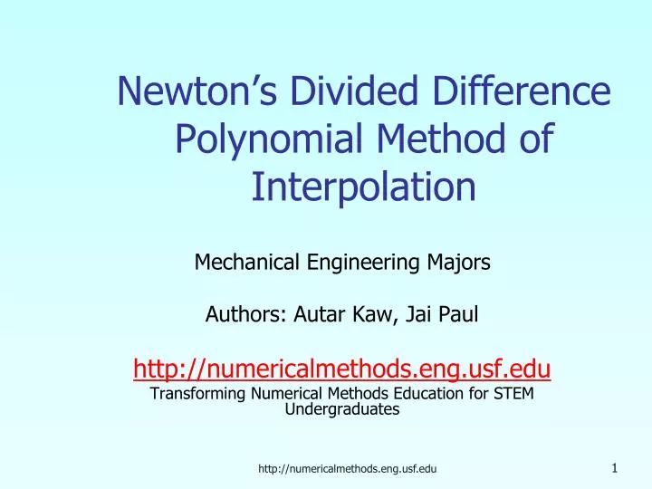 newton s divided difference polynomial method of interpolation