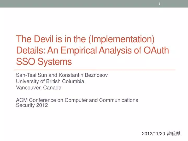the devil is in the implementation details an empirical analysis of oauth sso systems