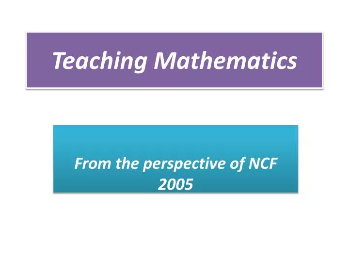 teaching mathematics