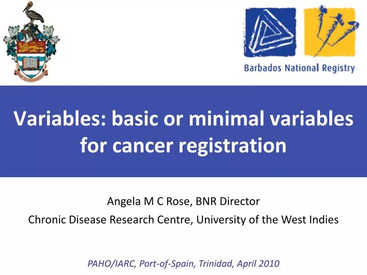 variables basic or minimal variables for cancer registration