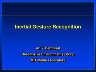 Inertial Gesture Recognition