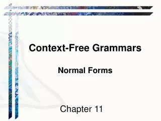 Context-Free Grammars Normal Forms