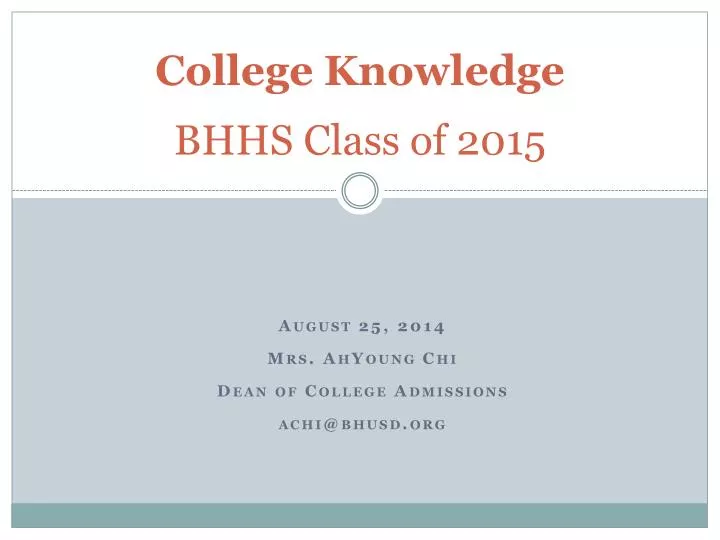 college knowledge bhhs class of 2015