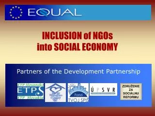 INCLUSION of NGOs into SOCIAL ECONOMY