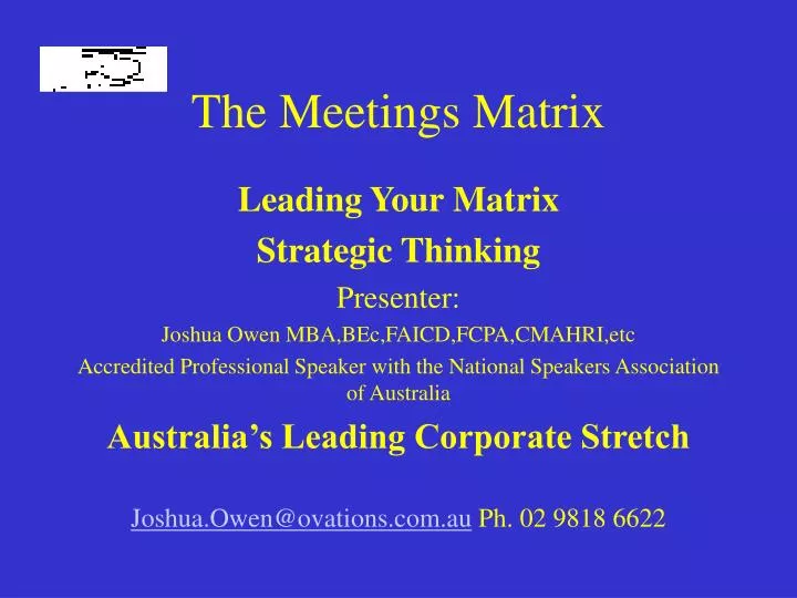 the meetings matrix