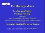The Meetings Matrix