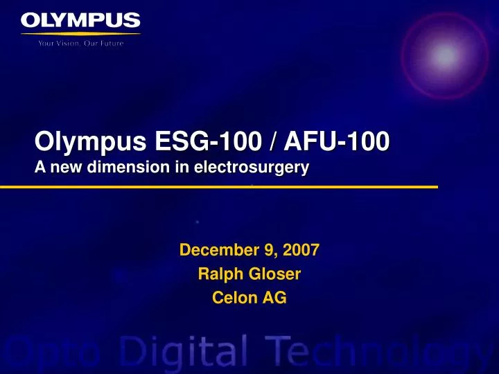 olympus esg 100 afu 100 a new dimension in electrosurgery
