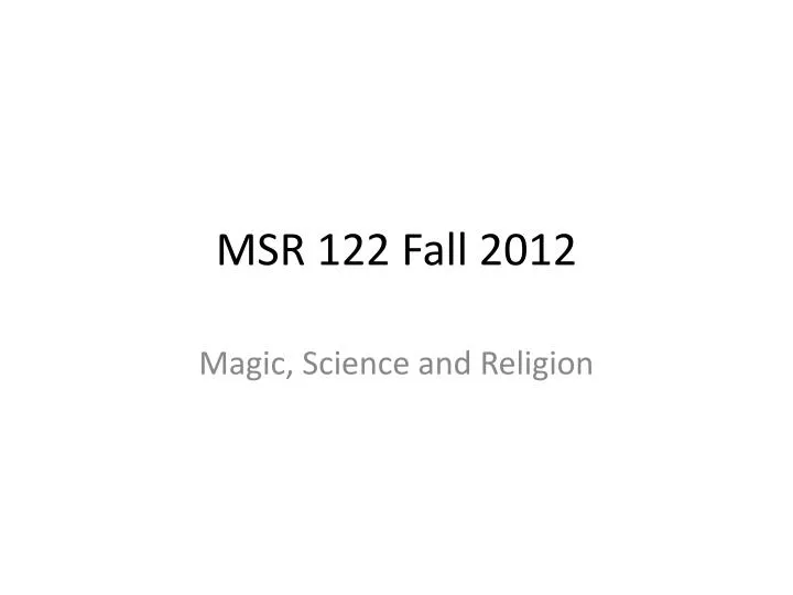 msr 122 fall 2012