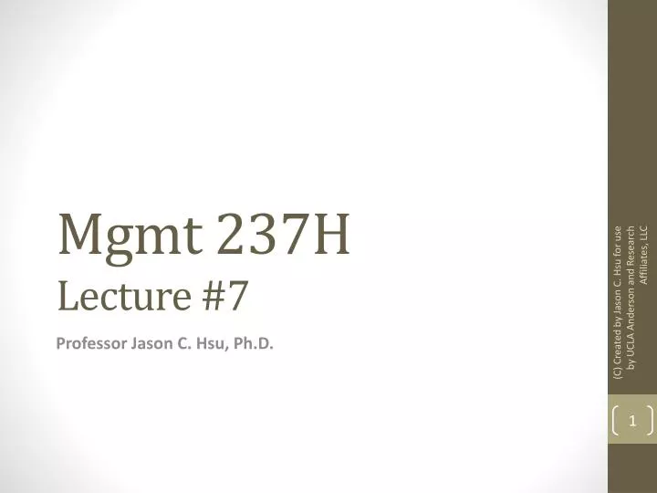 mgmt 237h lecture 7