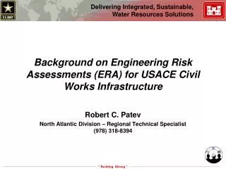 Background on Engineering Risk Assessments (ERA) for USACE Civil Works Infrastructure