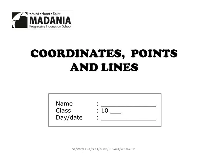 coordinates points and lines