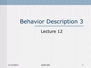 Behavior Description 3