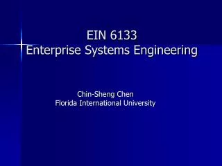 EIN 6133 Enterprise Systems Engineering