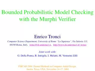 Bounded Probabilistic Model Checking with the Murphi Verifier