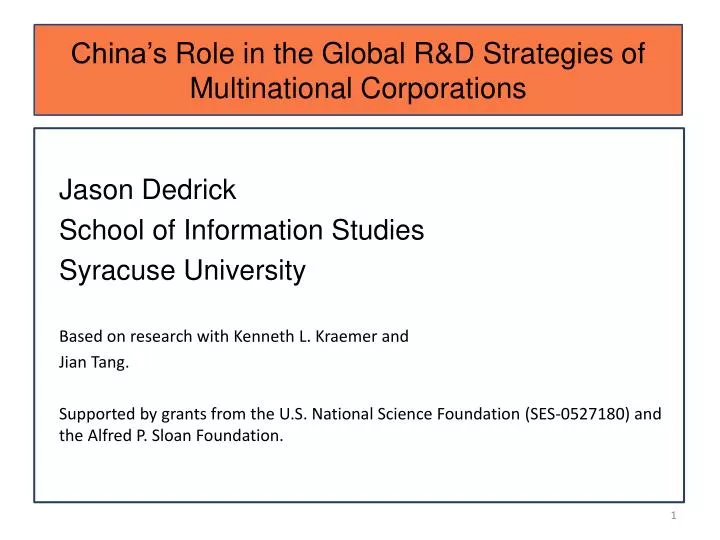 china s role in the global r d strategies of multinational corporations