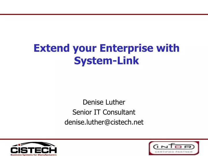 denise luther senior it consultant denise luther@cistech net