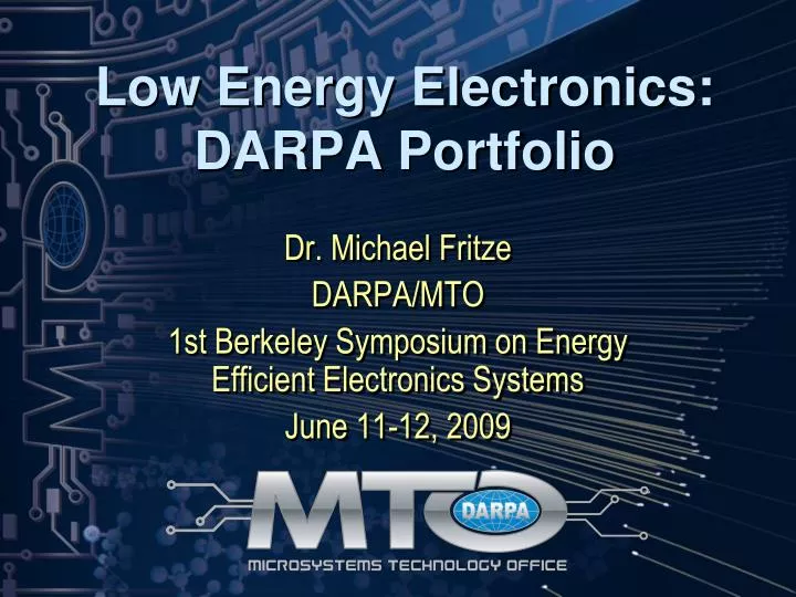 low energy electronics darpa portfolio