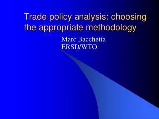 Trade policy analysis: choosing the appropriate methodology