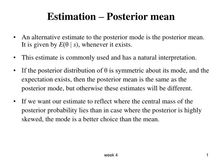 estimation posterior mean