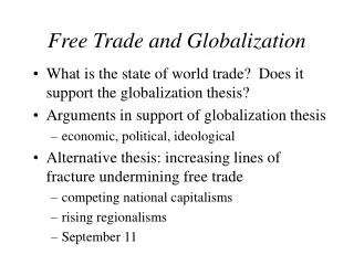 Free Trade and Globalization
