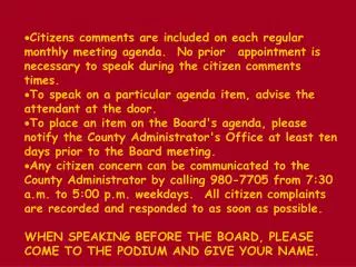 BOARD AGENDA		 		 Regular Meeting PULASKI COUNTY	 	Monday, November 23, 1998