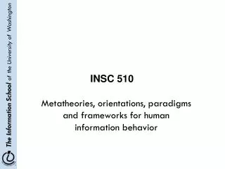 Metatheories, orientations, paradigms and frameworks for human information behavior