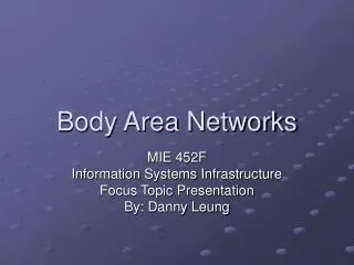 Body Area Networks