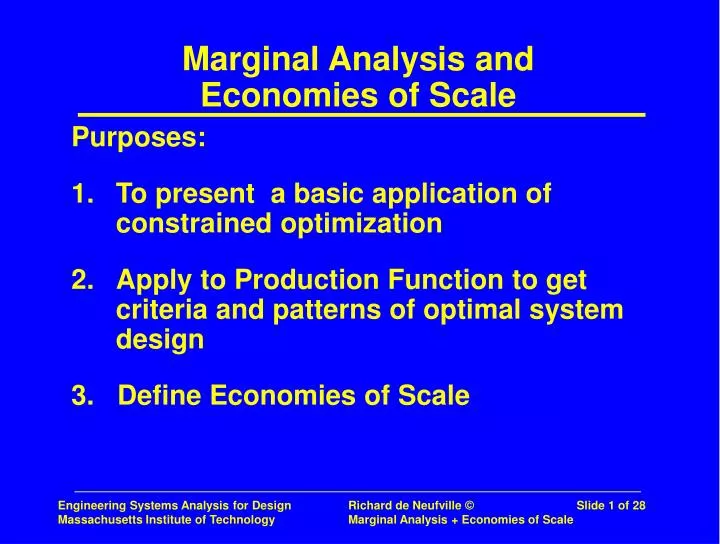 marginal analysis and economies of scale