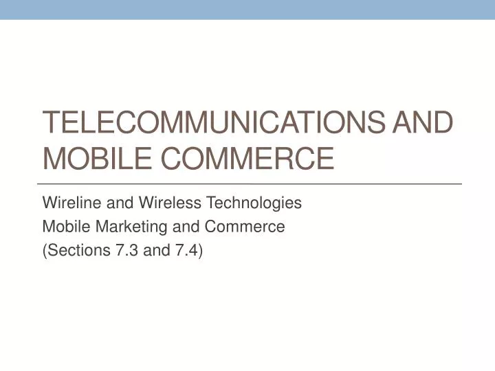 telecommunications and mobile commerce