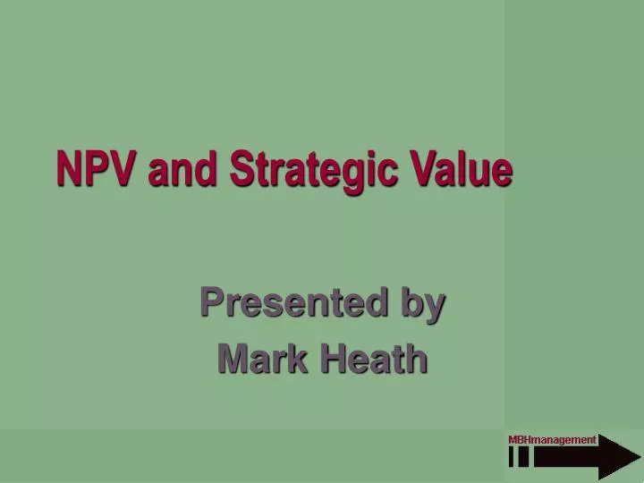 npv and strategic value