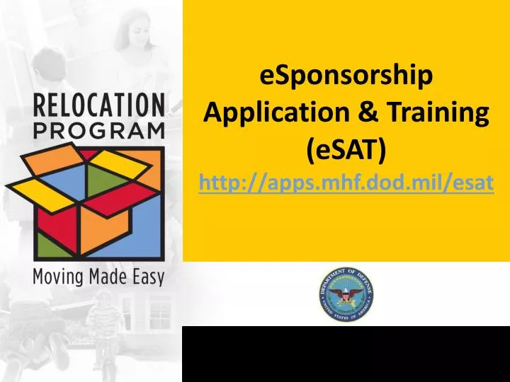 esponsorship application training esat http apps mhf dod mil esat